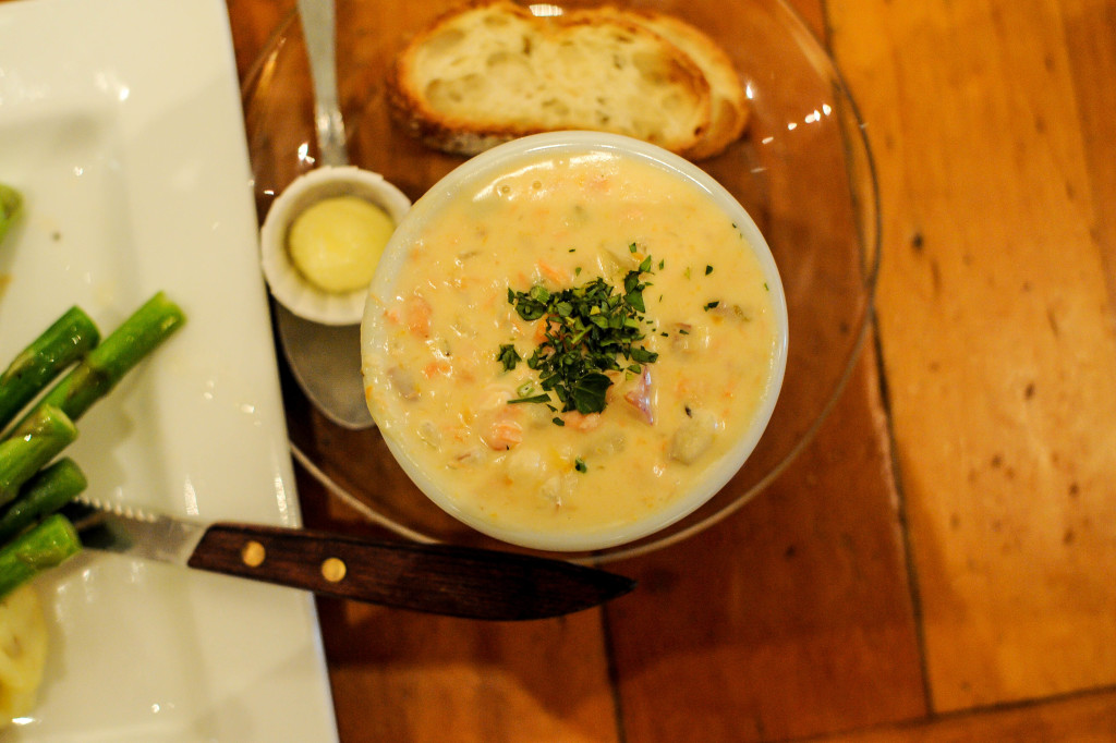 Smoked salmon chowder.