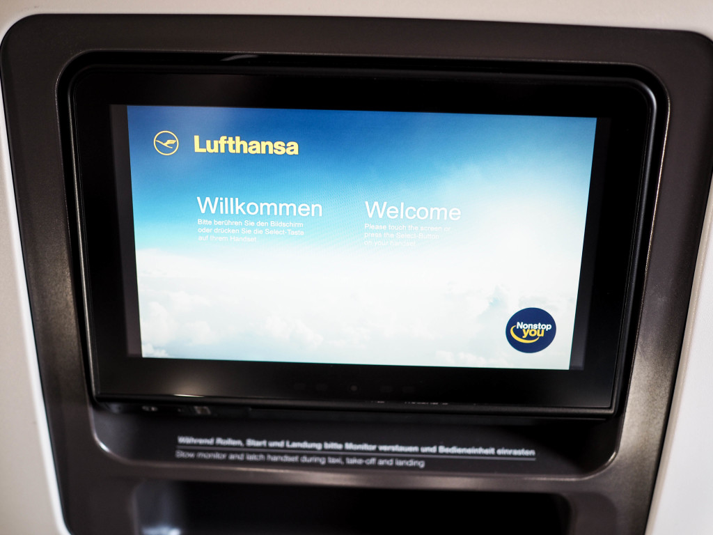 Lufthansa Premium Economy Entertainment Screen