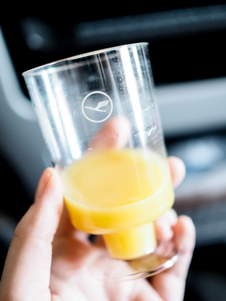 Lufthansa Premium Economy Welcome Juice